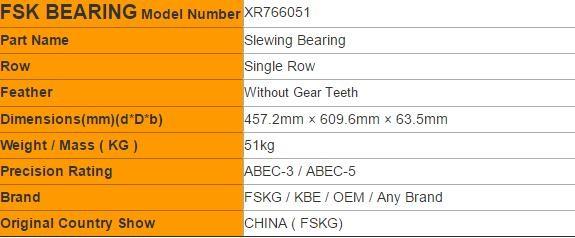 Crossed Roller Type QN355.20 XR766051 012.30.630 1787/3790 Slewing Bearing for Cranes
