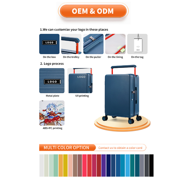 24 28 ABS PC Luggage  three piece suitcase set  work trolley bag Customizable Colors