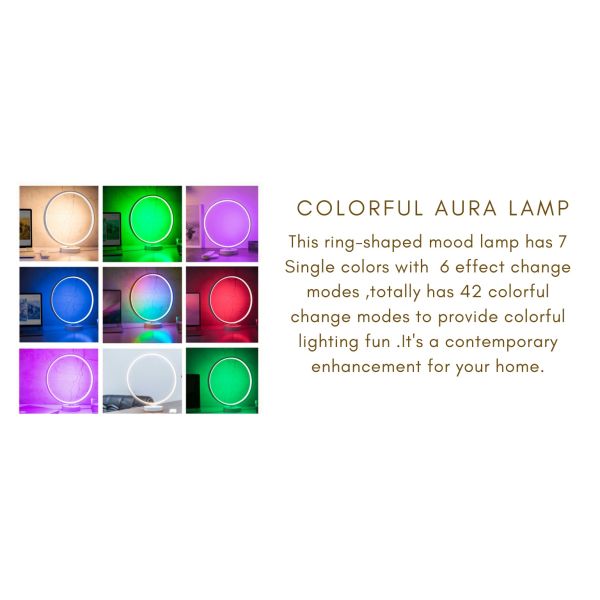 Remote Control Circle Table Lamp 8W LED Mood Lamp with 2700K Warm White Light