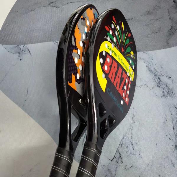 Carbon Fiber Padel Brasil Beach Tennis Rackets Paddle Soft EVA Face Raqueta With Carry Bags