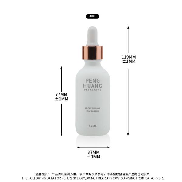 2oz 60ml a givré la bouteille de Boston autour de la bouteille en verre en verre de compte-gouttes d'huile de cheveux d'huile essentielle