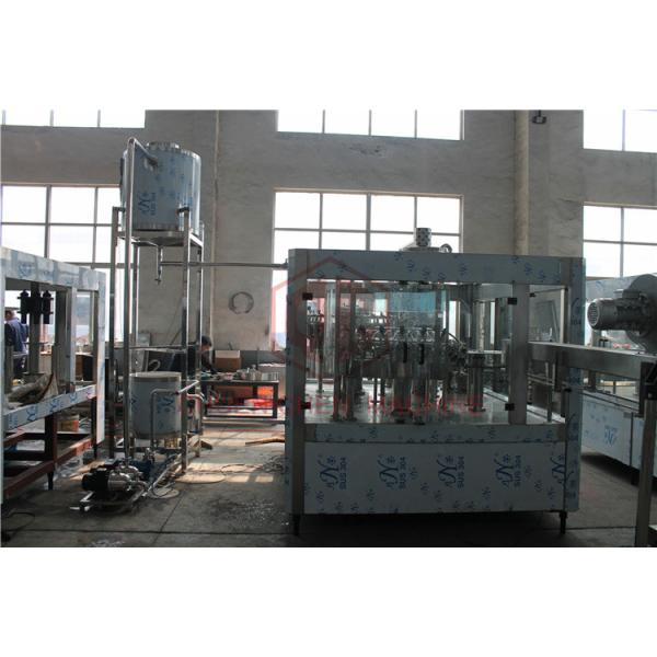Vacuum Return System Plastic Bottle Filling Machine , Small Scale Juice Bottling Equipment