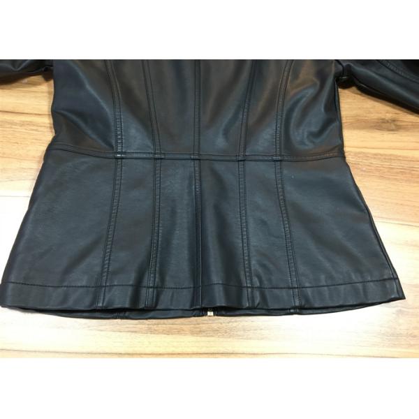 Simple Syle Jack Females Pleather Jacket Slim Ladies Leather Biker Jacket