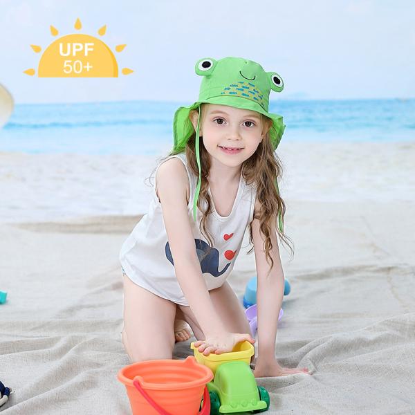Flap Upf50+ Adjustable Sun Hat Wide Brim Children'S Summer Hats