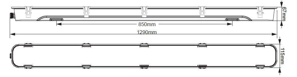 1x18W / света доказательства СИД снабжения жилищем 2x18W/2x36W SS304 Tri с закаленным стеклянным отражетелем