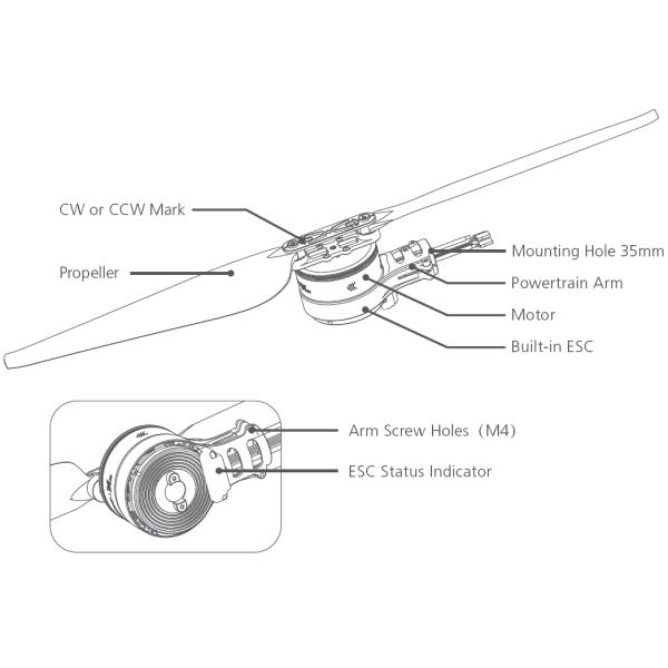 Waterproof Dustproof IPX7 UAV Parts , X8 Power System