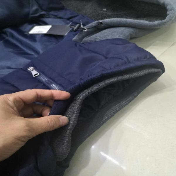 Men's Navy Utility Gilet Vest 100% Polyester Padded Vest With Hood