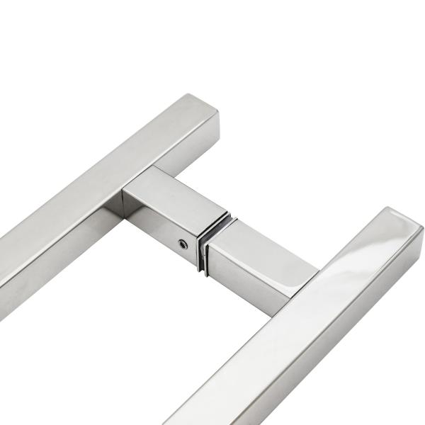 Chinese Design Style CP Finish Commercial H Handle for Frameless Sliding Shower Glass Door Pull Handles