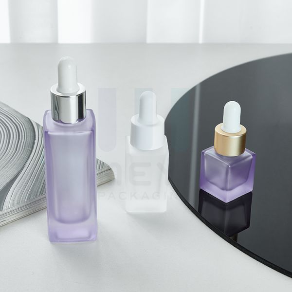 Screen Printing Flat Shoulder Cosmetic Glass Oil Dropper Bottle Including Glass Dropper Perfect for Essential Oils Skincare Serums and Cosmetic