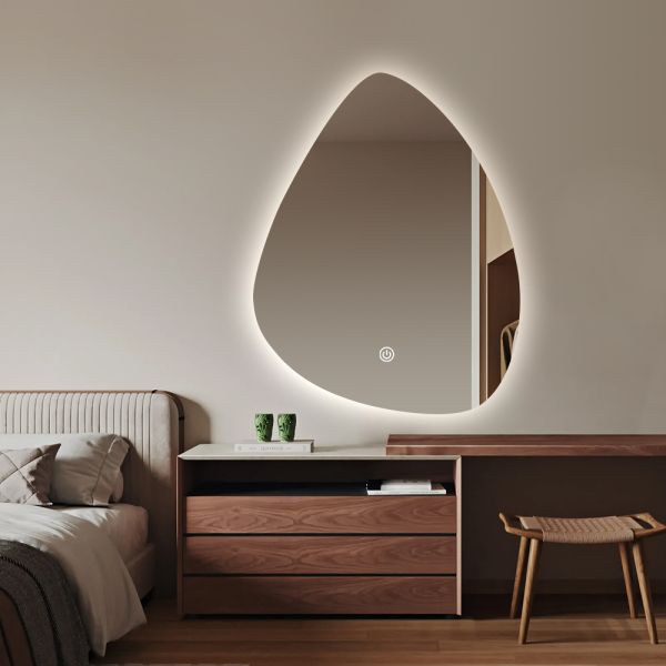 Dimmable LED Frameless Mirror 5mm Defog Bathroom Mirror For Hotel / Bathroom /