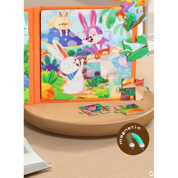 Customized Wood Carton 3 in 1 3d Puzzles Board Games Paper Montessori Educational Learning Jigsaw Book Toys for Kids Boys Girls