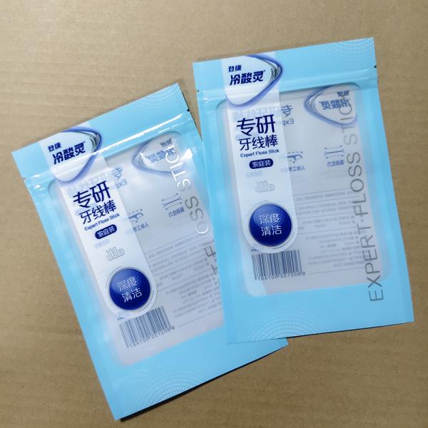 Bolsas de palillos de hilo dental ecológicos, 100 unidades, cierre con cremallera reciclable