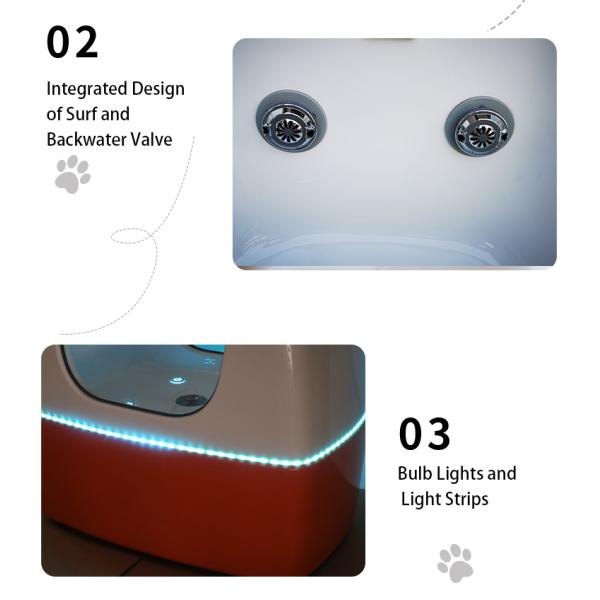 Лист 1180X730X980mm автоматической ванны SPA любимца собаки кота акриловый составной