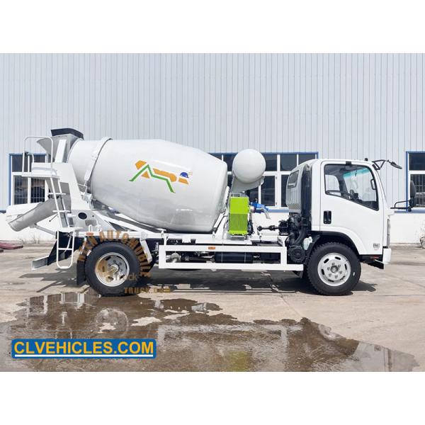 ISUZU Light Duty Concrete Mixer Truck 4CBM Capacity With Standard Cab