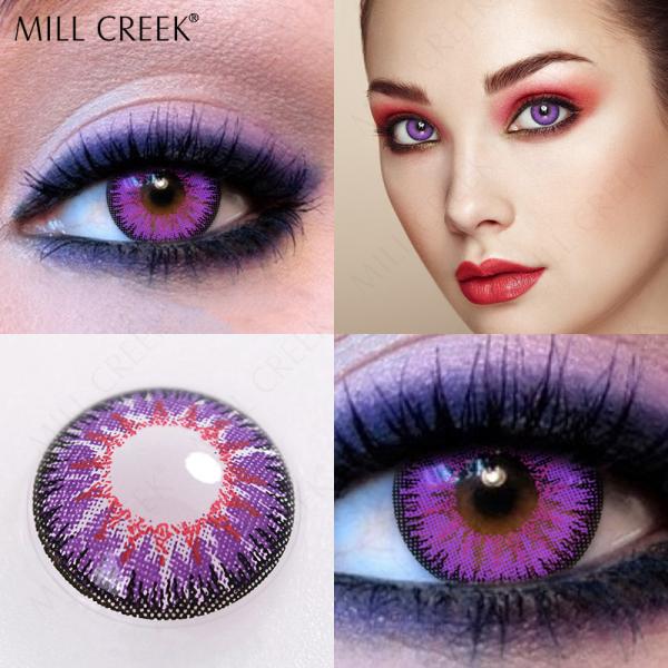 O olho grande roxo de alta qualidade das lentes de contato da cor compõe a ordem do OEM em linha