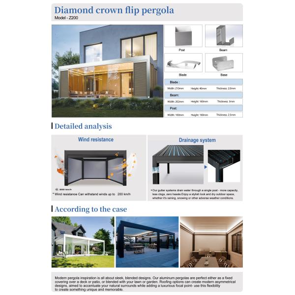 Waterproof Aluminium Gardening Tools Windproof Aluminium Pergola