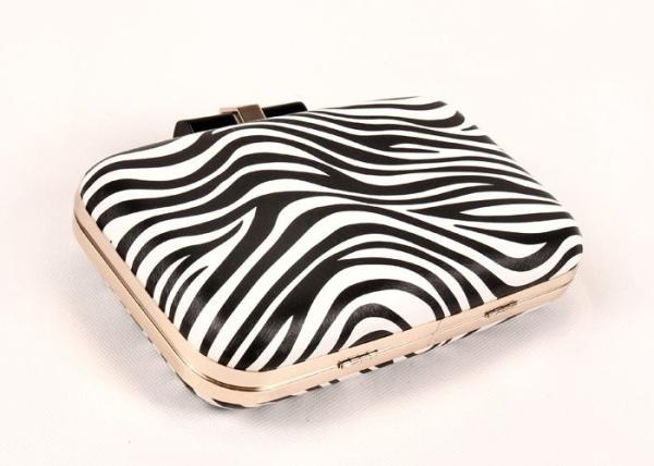 Luxury Black And White Colored Evening Clutch Bags Fashion Leather Material