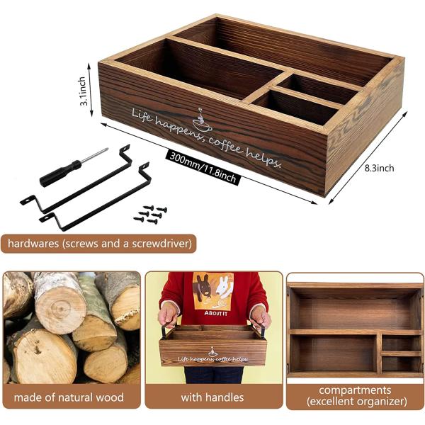 Organize Your Office Supplies in Style with a Rustic Wooden Storage Box and 4 Drawers