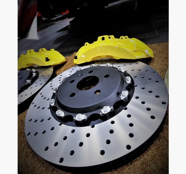 Hot Sale High-Performance 2-piece Brake Rotor 1664230512 for Mercedes-Benz GL Curved Slotted Brake Disc OE#95535140240 Curved Groove Brake Rotor For PORSCHE VW Sport Performance Vehicle