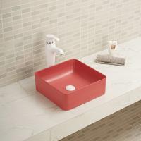 Évier matériel carré de navire de salle de bains de ferme de porcelaine de lavabo de dessus de Tableau entièrement