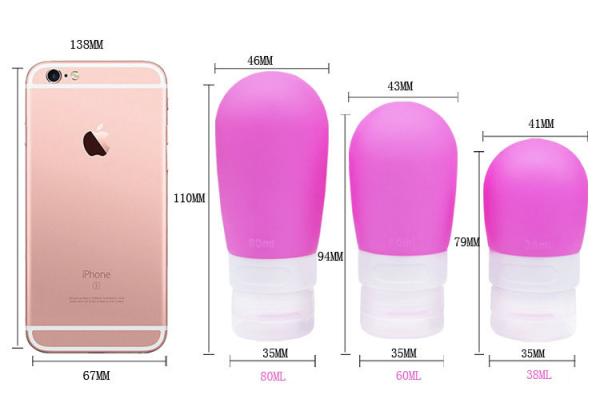 Colorful Leak Proof 60ml Silicone Travel Bottles Sets