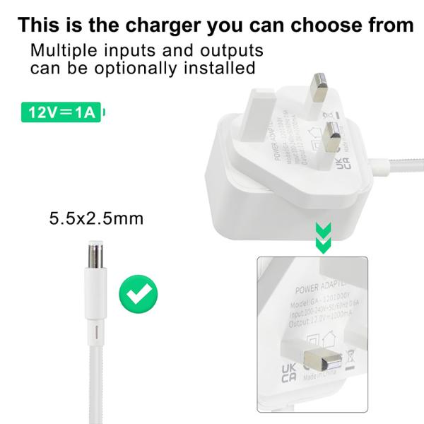Adaptador de alimentação 12V 2A UK Plug For Kids Carros Elétricos DC Jack 5.5x2.1mm