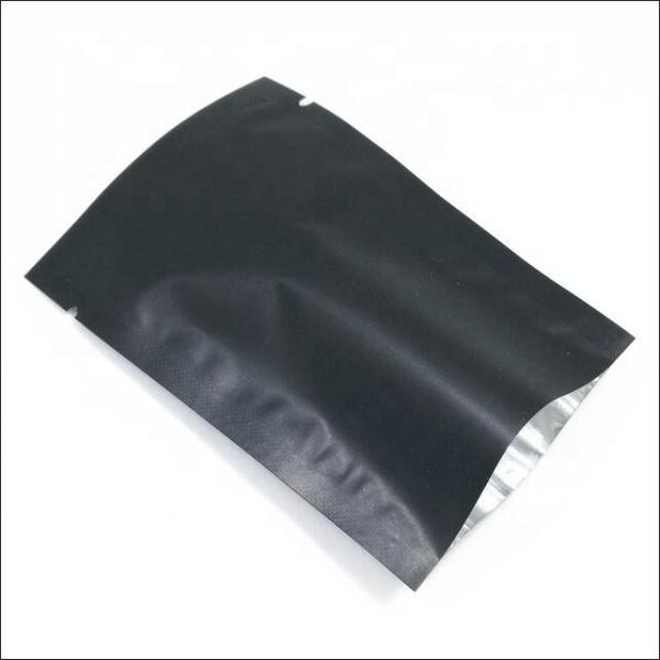 Wholesale zip lock plastic mylar matta black three side seal packaging bag
