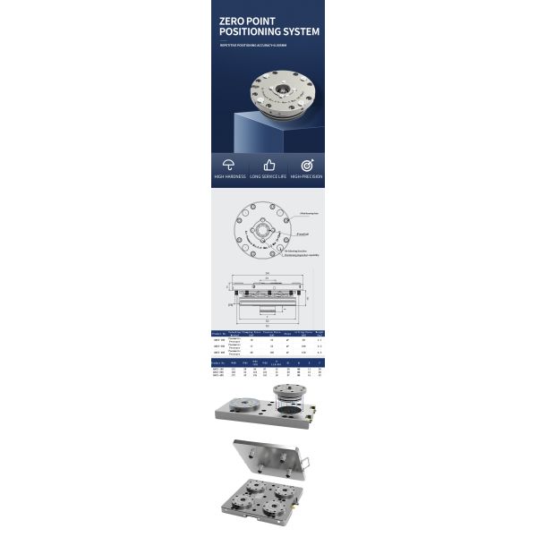 Flange Type Zero Point Clamping System Automated Zero Point Workholding For CNC Fixture