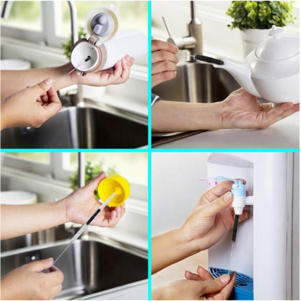 Long Coated Wire Handle Long Pipe Cleaning Brush 16cm Nylon Pipe Brushes