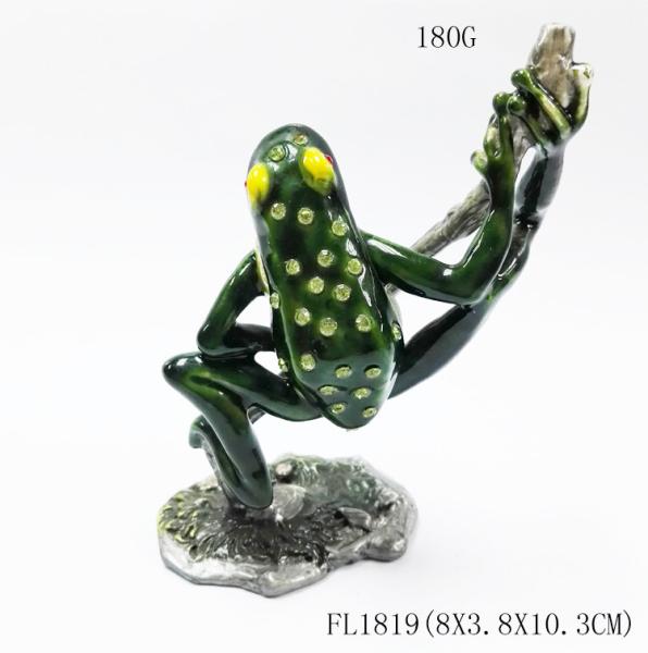 New design home decorative box metal cute green frog jewelry decorative box