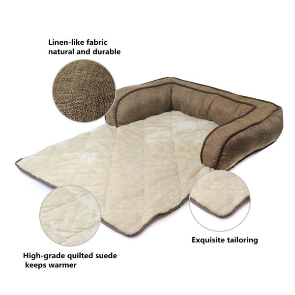 Multifunction Breathable Fluffy Felt Dog Bed Pet Bed Luxury Dirt-Proof Pet Sofa Cushion for Pets Sleeping