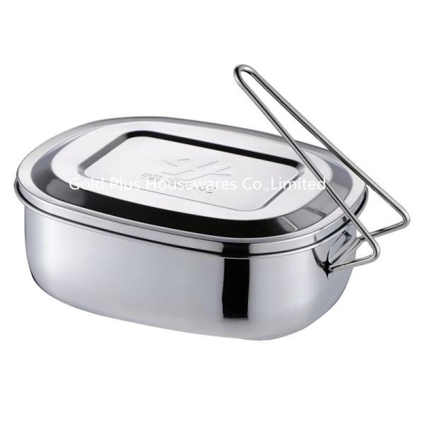 900ml Freshness preservation stainless steel food container rectangle lunch box with two dividers