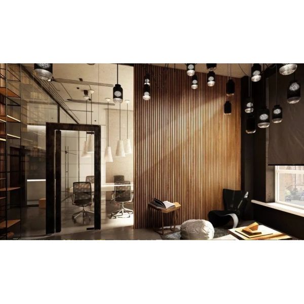 Low Maintenance Wood Polymer Composite Wall Panel Featuring Grooved Surface Finish Providing and Eco Friendly Wall Cladding
