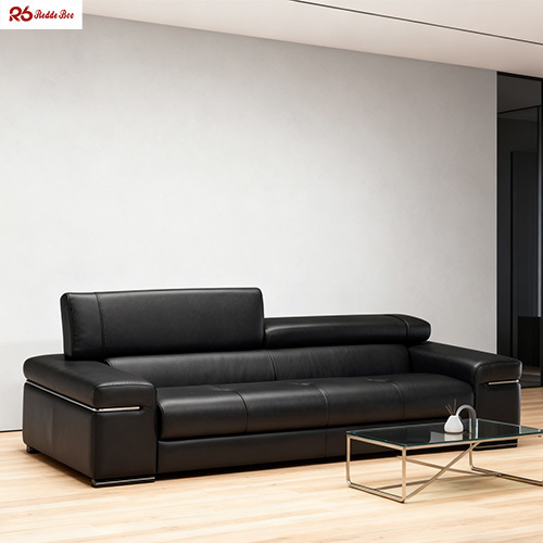 Luxury Design Leather Sofa Sets with Adjustable Headrest for Hotel Lobby Use
