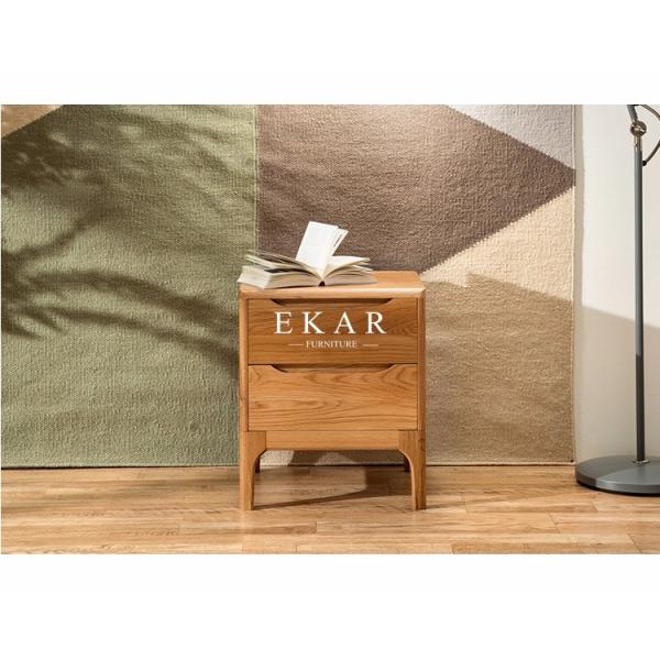 European Style Bedroom Furniture Imported Oak Night Stand Bedside Table Wood