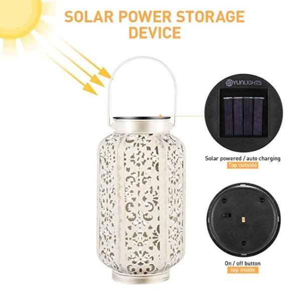 Auto Charging IP44 0.06W Large Outdoor Hanging Solar Lanterns