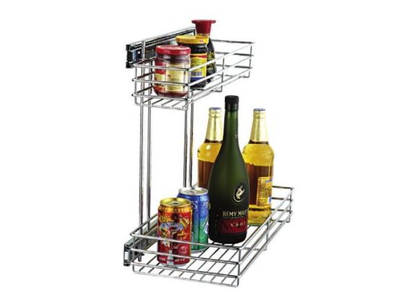 Double Layers Kitchen Pull Out Basket Slide Out Kitchen Cupboard Basket Loadable