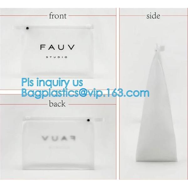vinyl travel cosmetic bag, Frosted Slider Zipper PVC Bag for Clothes Packaging, PVC/EVA vinyl slider top zipper bag for