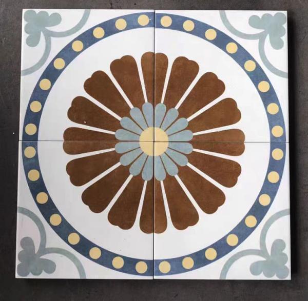 Brown Blue 20x20cm Ceramic Rustic Tile for Kitchen Floor