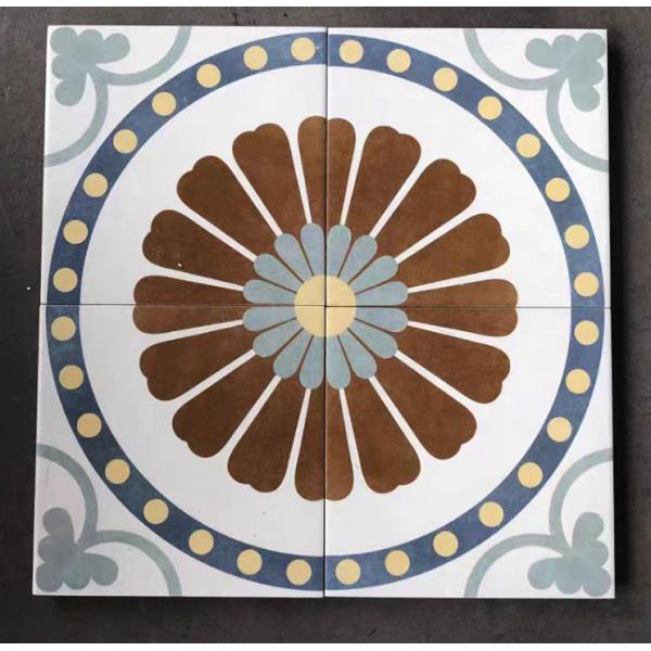 Brown Blue 20x20cm Ceramic Rustic Tile for Kitchen Floor