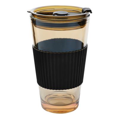 Office Glass Tumbler Cup Mug Single Wall Borosilicate Glassware With Flip Lid