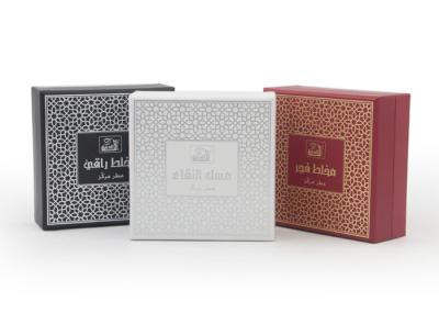 Beautiful Gift Perfume Paper Box Packaging With Hot Stamping , White Black Red