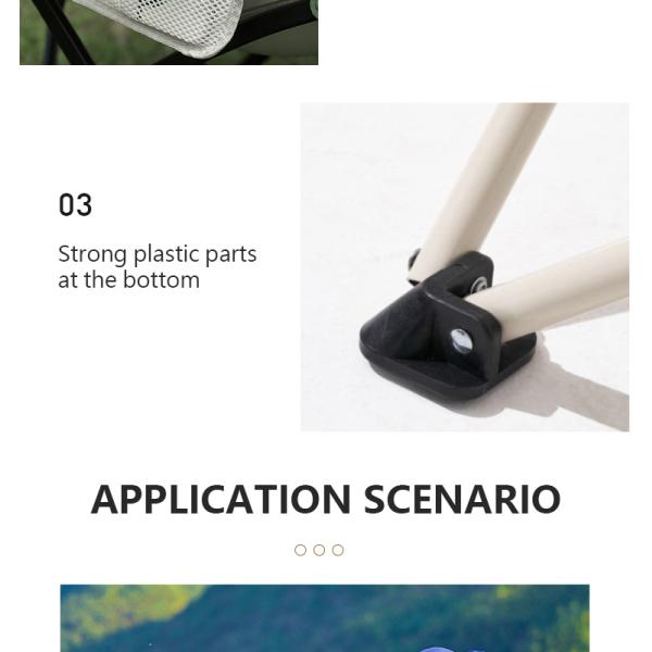 100 kg Capacidad silla de acampar plegable de metal 60x50x66cm