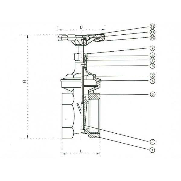BS5154 Female Ends Brass Gate Valves PN16 Copper Alloy Gate Valve