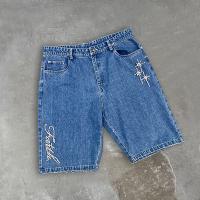 Des shorts en denim sur mesure pour les hommes Des shorts en jean imprimé pour les hommes Des shorts en denim respirants Vintage Streetwear Broderie pour l'été
