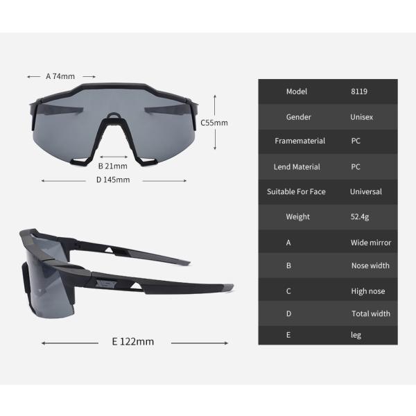 Cool Mountain Biking Sports Sunglasses UV400 Sports Prescription Cycling