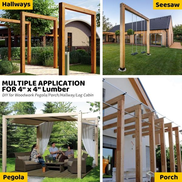 DIY 90° Right Corner Brackets for Gazebos Patios Porchs Log Cabins 4