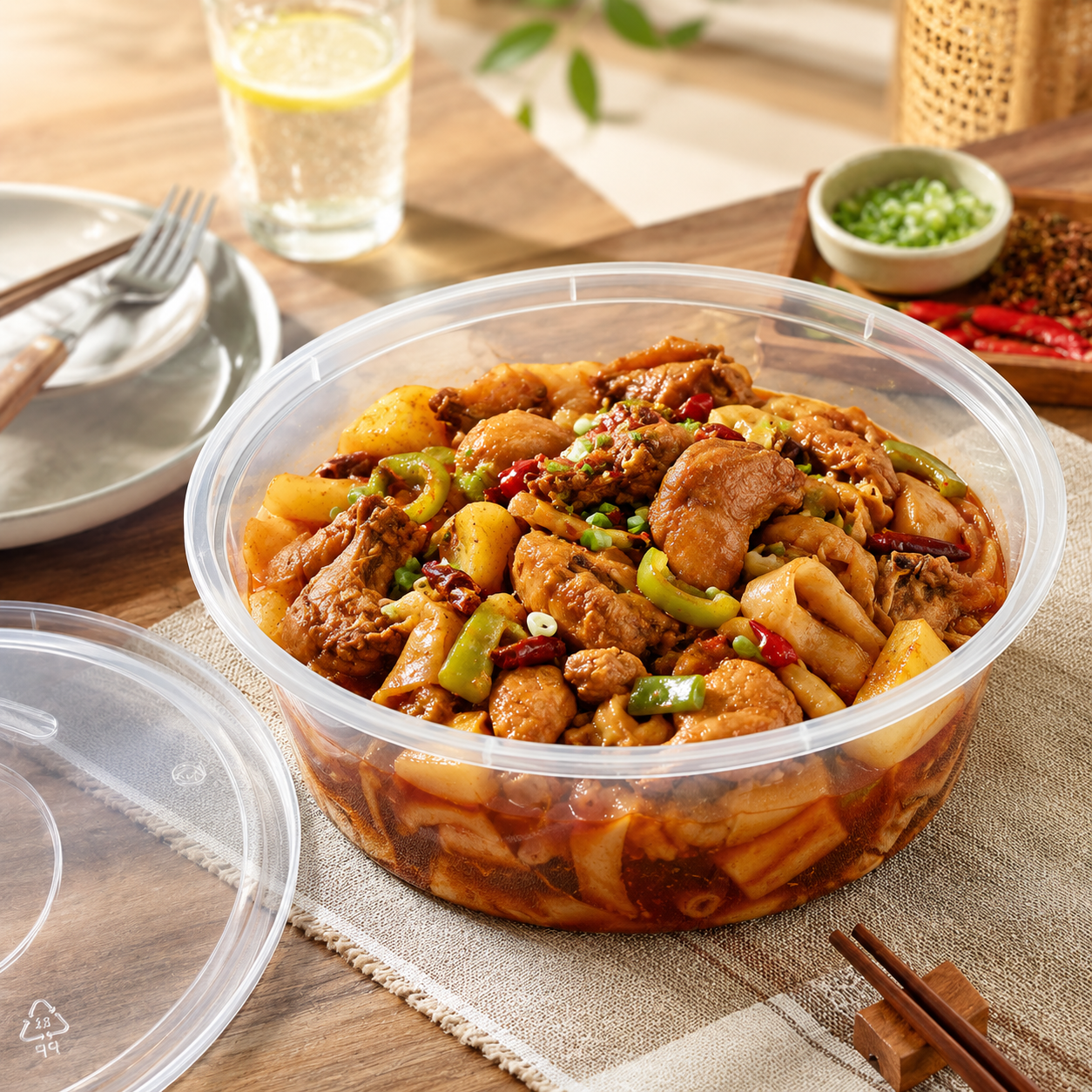 Bulk Catering Deep PP Disposable Food Bowls 4000ml with Separate Fitted Lid