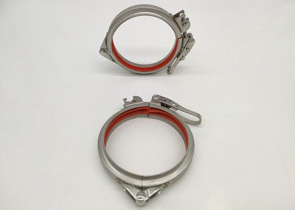 1.0mm Thickness Ss304 Quick Release Pipe Clamp 10 Inch With Seal Ring