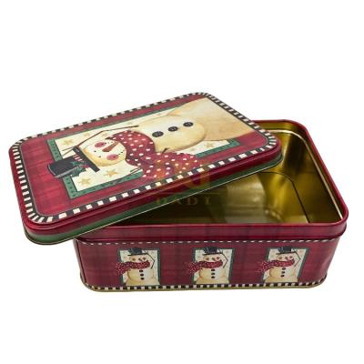 DADI Commercial Grade Xmas Snack Tin Rectangular Tin Box Rustproof Biscuit Tin Box